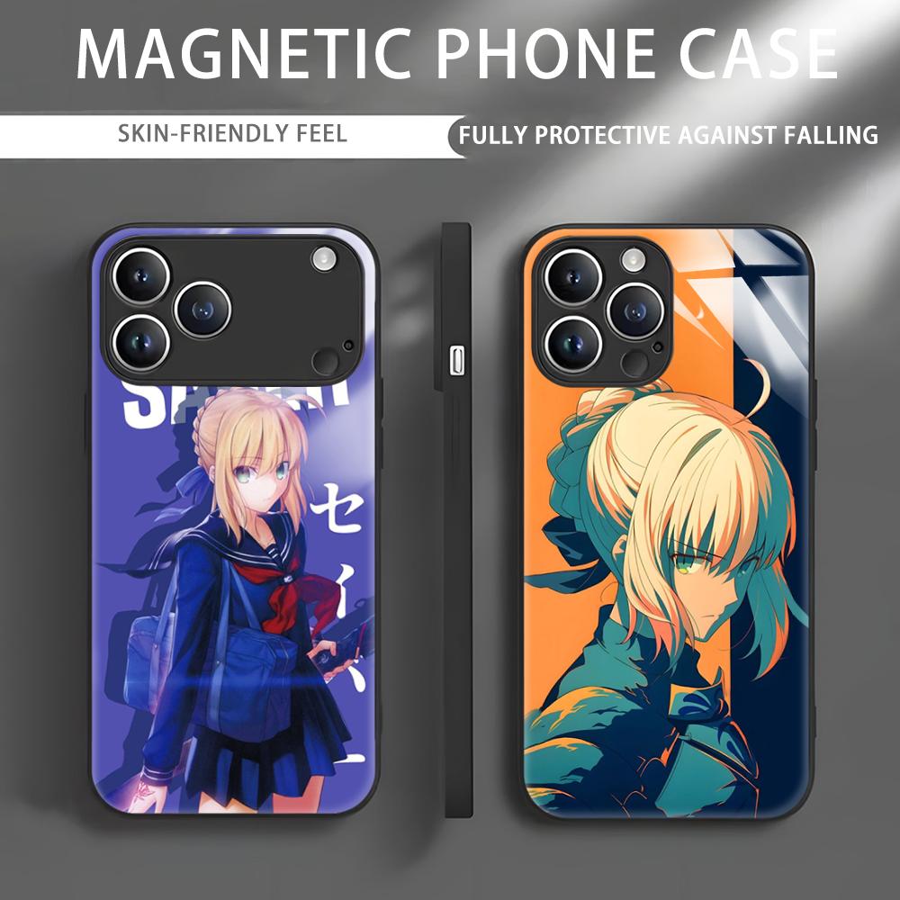 Apple Iphone 15 - Coque de téléphone magnétique en verre,