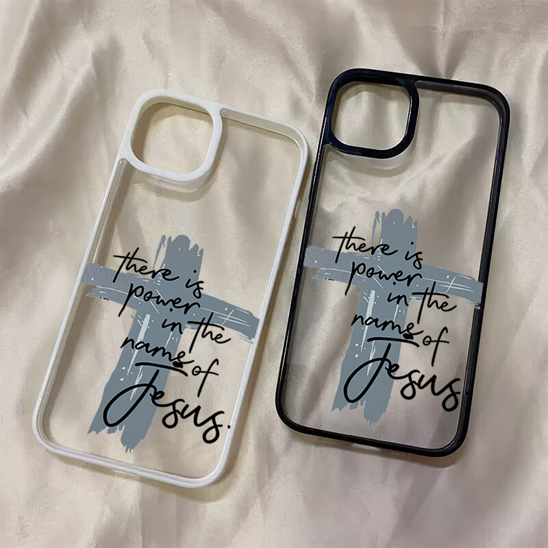 Samsung Galaxy S24 - Coque transparente religieuse avec croix de